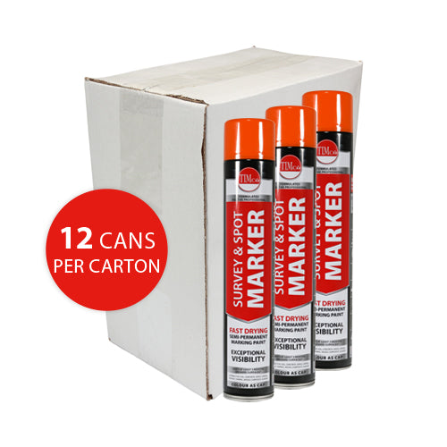 This is an image showing TIMCO Survey & Spot Marker - Orange - 750ml - 1 Each Can available from T.H Wiggans Ironmongery in Kendal, quick delivery at discounted prices.