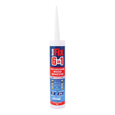 This is an image showing TIMCO PU Wood Adhesive 5 Minute - Gel - 310ml - 1 Each Cartridge available from T.H Wiggans Ironmongery in Kendal, quick delivery at discounted prices.