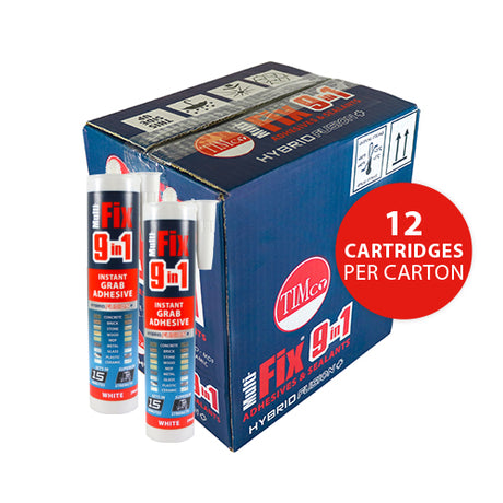 This is an image showing TIMCO 9 in 1 Instant Grab Adhesive - White - 290ml - 1 Each Cartridge available from T.H Wiggans Ironmongery in Kendal, quick delivery at discounted prices.