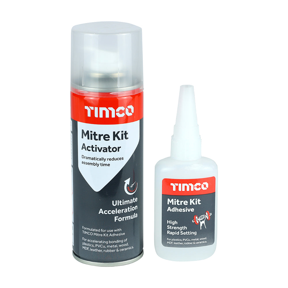 This is an image showing TIMCO Instant Bond Mitre Kit - 200ml / 50g - 1 Each Pack available from T.H Wiggans Ironmongery in Kendal, quick delivery at discounted prices.