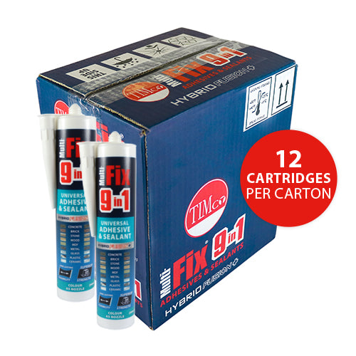 This is an image showing TIMCO 9 in 1 Universal Adhesive & Sealant - White - 290ml - 1 Each Cartridge available from T.H Wiggans Ironmongery in Kendal, quick delivery at discounted prices.