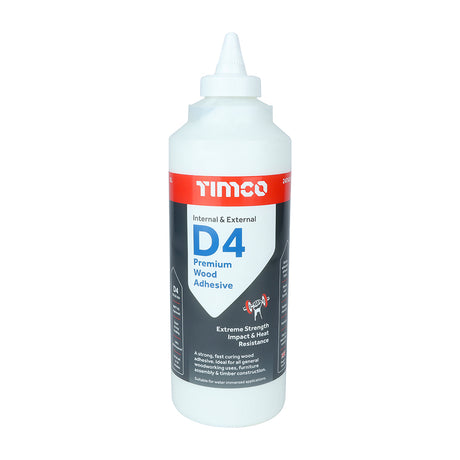 This is an image showing TIMCO Internal & External D4 Premium Wood Adhesive - 1L - 1 Each Bottle available from T.H Wiggans Ironmongery in Kendal, quick delivery at discounted prices.
