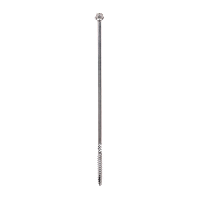 This is an image showing TIMCO Timber Frame Construction & Landscaping Screws - Hex - A4 Stainless Steel - 6.7 x 250 - 25 Pieces Tube available from T.H Wiggans Ironmongery in Kendal, quick delivery at discounted prices.