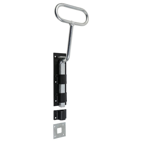 This is an image showing TIMCO Bow Handle Bolt - Black - 18" - 1 Each Plain Bag available from T.H Wiggans Ironmongery in Kendal, quick delivery at discounted prices.