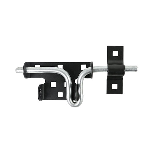 This is an image showing TIMCO Slide Action Padbolt - Black - 7 5/16" - 1 Each TIMbag available from T.H Wiggans Ironmongery in Kendal, quick delivery at discounted prices.