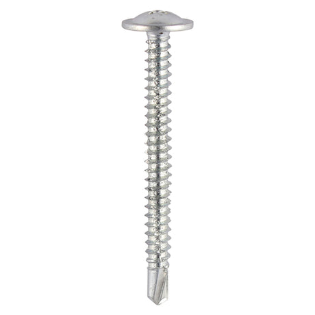 This is an image showing TIMCO Baypole Screws - Wafer Flange - PH - Self-Drilling Point - Zinc - 4.8 x 40 - 200 Pieces Box available from T.H Wiggans Ironmongery in Kendal, quick delivery at discounted prices.