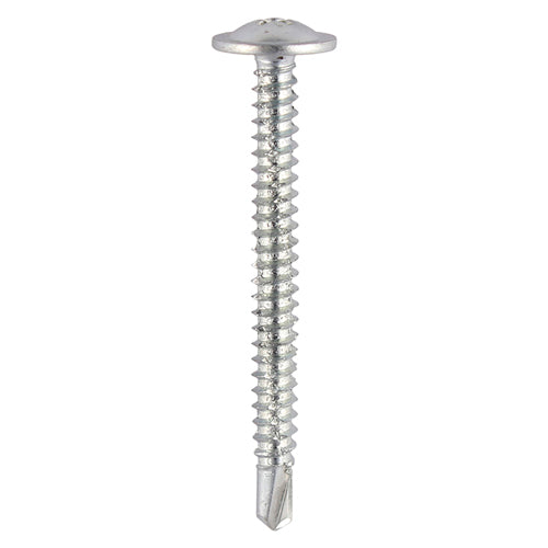 This is an image showing TIMCO Baypole Screws - Wafer Flange - PH - Self-Drilling Point - Zinc - 4.8 x 40 - 200 Pieces Box available from T.H Wiggans Ironmongery in Kendal, quick delivery at discounted prices.