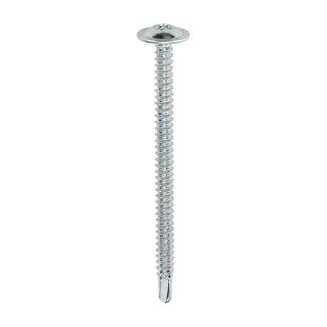 This is an image showing TIMCO Baypole Screws - Wafer Flange - PH - Self-Drilling Point - Zinc - 4.8 x 70 - 200 Pieces Box available from T.H Wiggans Ironmongery in Kendal, quick delivery at discounted prices.