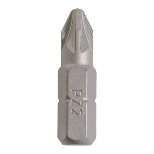 This is an image showing TIMCO S2 Driver Bits - PZ - No.2 x 25 - 100 Pieces Small Jar available from T.H Wiggans Ironmongery in Kendal, quick delivery at discounted prices.