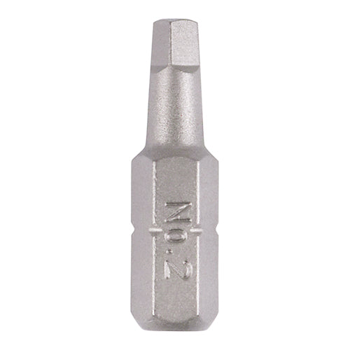 This is an image showing TIMCO S2 Driver Bits - SQ - No.2 x 25 - 2 Pieces Blister Pack available from T.H Wiggans Ironmongery in Kendal, quick delivery at discounted prices.