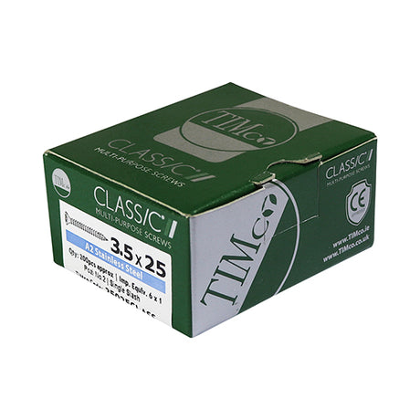This is an image showing TIMCO Classic Multi-Purpose Screws - PZ - Double Countersunk - A2 Stainless Steel
 - 3.0 x 12 - 200 Pieces Box available from T.H Wiggans Ironmongery in Kendal, quick delivery at discounted prices.