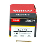 This is an image showing TIMCO Velocity Premium Multi-Use Screws - PZ - Double Countersunk - Yellow
 - 3.0 x 40 - 200 Pieces Box available from T.H Wiggans Ironmongery in Kendal, quick delivery at discounted prices.