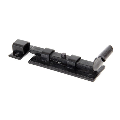 This is an image showing From The Anvil - Black 4" Straight Door Bolt available from T.H Wiggans Architectural Ironmongery in Kendal, quick delivery and discounted prices