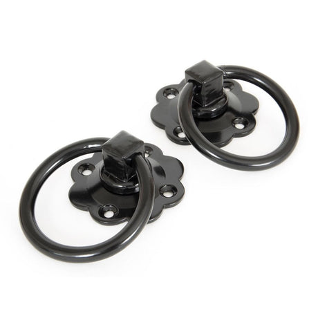 This is an image of From The Anvil - Black Ring Turn Handle Set available to order from T.H Wiggans Architectural Ironmongery in Kendal, quick delivery and discounted prices.