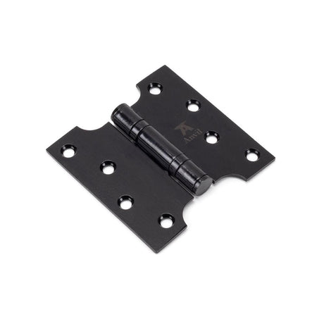This is an image showing From The Anvil - Black 4" x 2" x 4" Parliament Hinge (pair) ss available from T.H Wiggans Architectural Ironmongery in Kendal, quick delivery and discounted prices