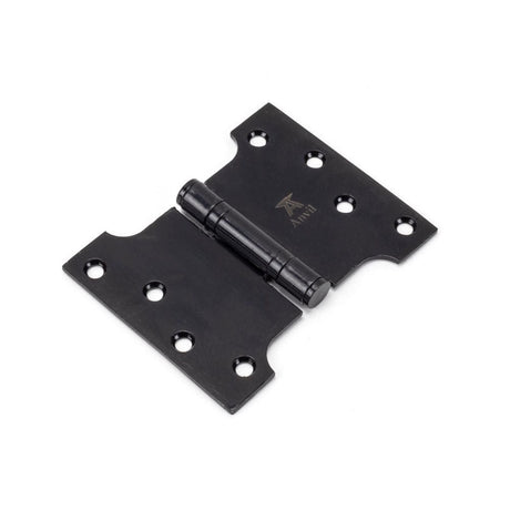 This is an image showing From The Anvil - Black 4" x 3" x 5" Parliament Hinge (pair) ss available from T.H Wiggans Architectural Ironmongery in Kendal, quick delivery and discounted prices