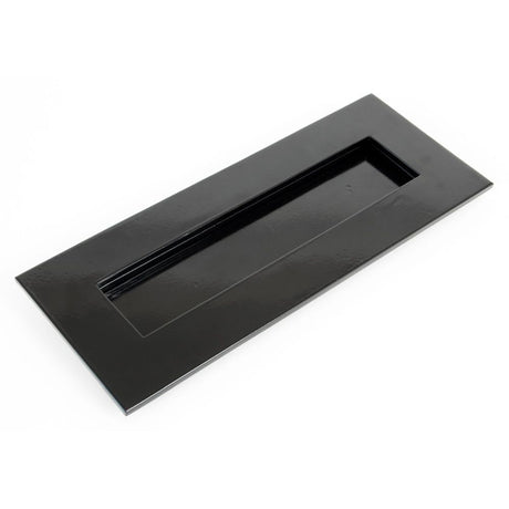 This is an image of From The Anvil - Black Small Letter Plate 266 x 110mm available to order from T.H Wiggans Architectural Ironmongery in Kendal, quick delivery and discounted prices.