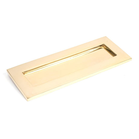 This is an image of From The Anvil - Polished Brass Small Letter Plate 252 x 96mm available to order from T.H Wiggans Architectural Ironmongery in Kendal, quick delivery and discounted prices.