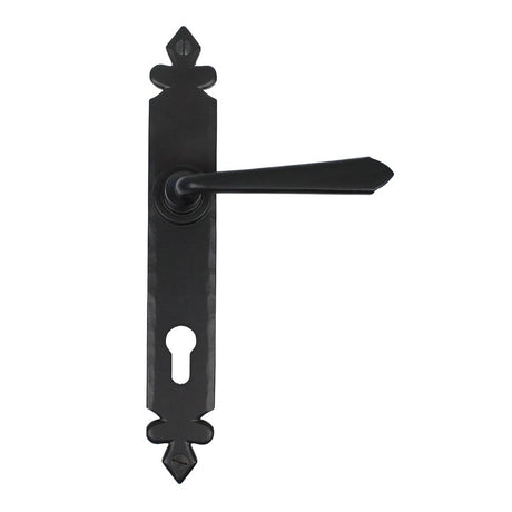 This is an image of From The Anvil - Black Cromwell Lever Espag. Lock Set available to order from T.H Wiggans Architectural Ironmongery in Kendal, quick delivery and discounted prices.