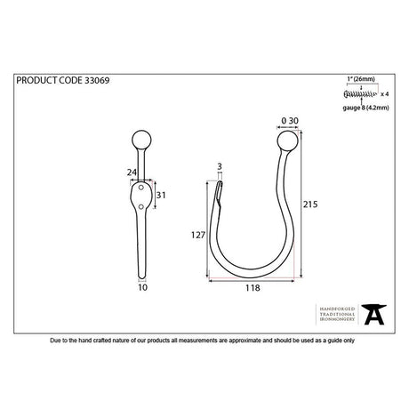 This is an image showing From The Anvil - Pewter Curtain Tie Back (pair) available from trade door handles, quick delivery and discounted prices