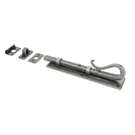 This is an image showing From The Anvil - Pewter 8" Shepherd's Crook Universal Bolt available from T.H Wiggans Architectural Ironmongery in Kendal, quick delivery and discounted prices