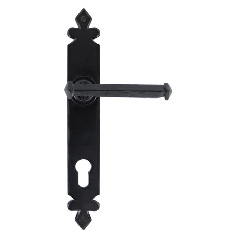 This is an image of From The Anvil - Black Tudor Lever Espag. Lock Set available to order from T.H Wiggans Architectural Ironmongery in Kendal, quick delivery and discounted prices.