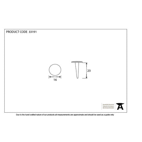 This is an image showing From The Anvil - Beeswax 1" Handmade Nail (16mm HD DIA) available from trade door handles, quick delivery and discounted prices