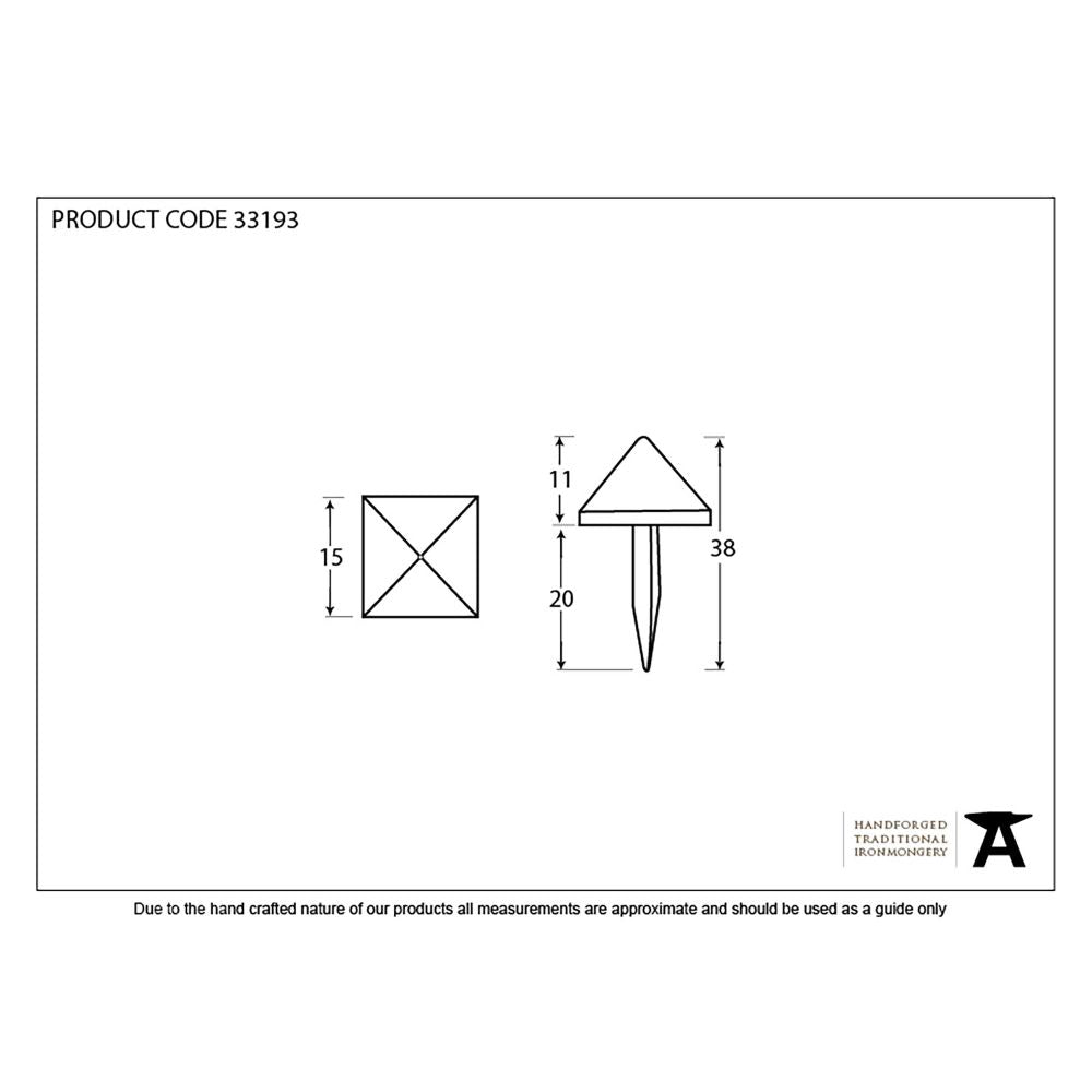 This is an image showing From The Anvil - Black Pyramid Door Stud - Small available from trade door handles, quick delivery and discounted prices