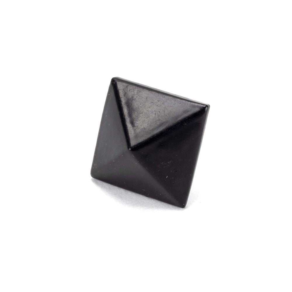 This is an image showing From The Anvil - Black Pyramid Door Stud - Medium available from trade door handles, quick delivery and discounted prices