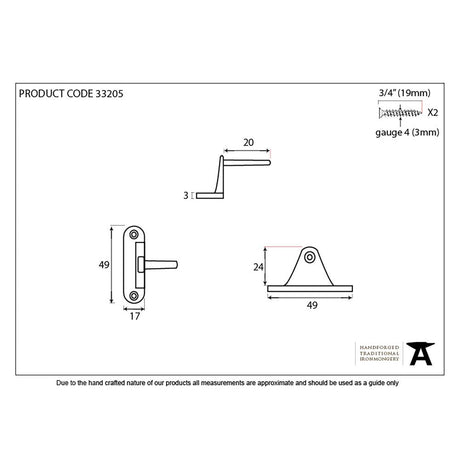 This is an image showing From The Anvil - Black Cranked Casement Stay Pin available from T.H Wiggans Architectural Ironmongery in Kendal, quick delivery and discounted prices