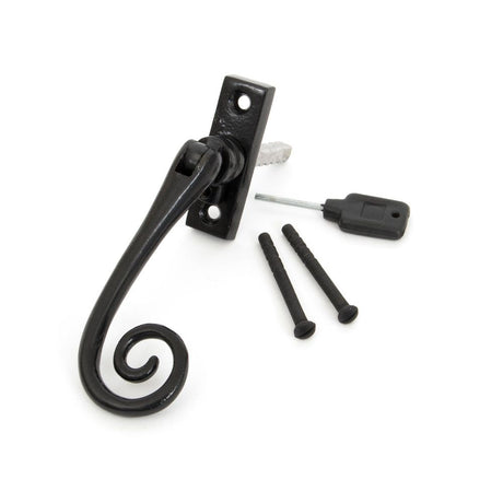 This is an image showing From The Anvil - Black Slim Monkeytail Espag - RH available from T.H Wiggans Architectural Ironmongery in Kendal, quick delivery and discounted prices