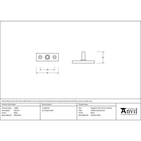 This is an image showing From The Anvil - Black Stay Pin available from T.H Wiggans Architectural Ironmongery in Kendal, quick delivery and discounted prices
