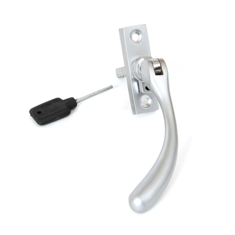 This is an image showing From The Anvil - Satin Chrome Slim Peardrop Espag - LH available from T.H Wiggans Architectural Ironmongery in Kendal, quick delivery and discounted prices