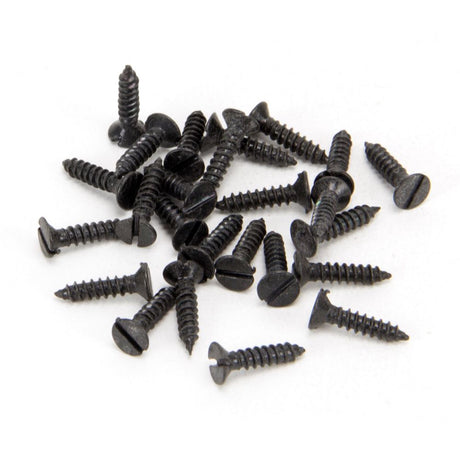 This is an image showing From The Anvil - Black 4 x 1/2" Countersunk Screws (25) available from T.H Wiggans Architectural Ironmongery in Kendal, quick delivery and discounted prices