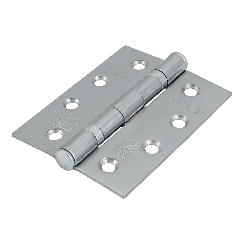This is an image showing TIMCO Grade 11 Fire Door Hinges - Satin Chrome - 101 x 76 x 2.6 - 2 Pieces Box available from T.H Wiggans Ironmongery in Kendal, quick delivery at discounted prices.