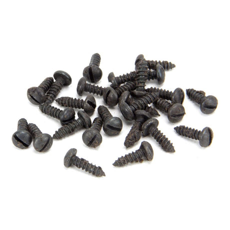 This is an image showing From The Anvil - Beeswax 6 x 1/2" Round Head Screws (25) available from T.H Wiggans Architectural Ironmongery in Kendal, quick delivery and discounted prices