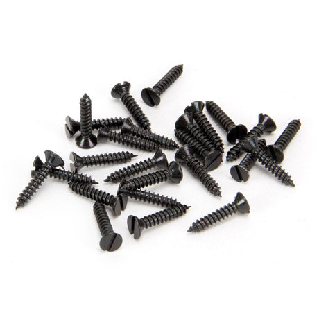 This is an image showing From The Anvil - Black 6 x 3/4" Countersunk Screws (25) available from T.H Wiggans Architectural Ironmongery in Kendal, quick delivery and discounted prices