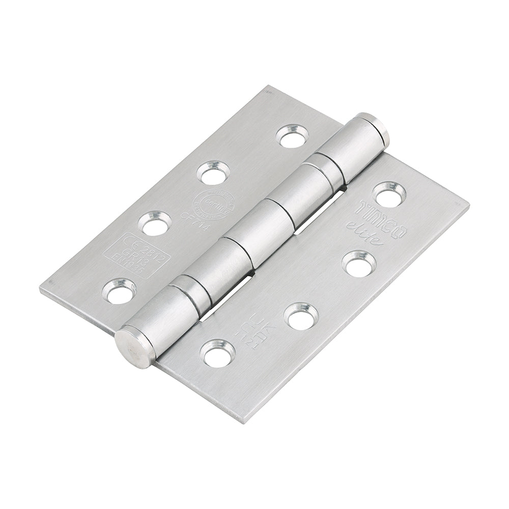 This is an image showing TIMCO Grade 13 Fire Door Hinges - Satin Stainless Steel - 101 x 76 x 3 - 2 Pieces Box available from T.H Wiggans Ironmongery in Kendal, quick delivery at discounted prices.