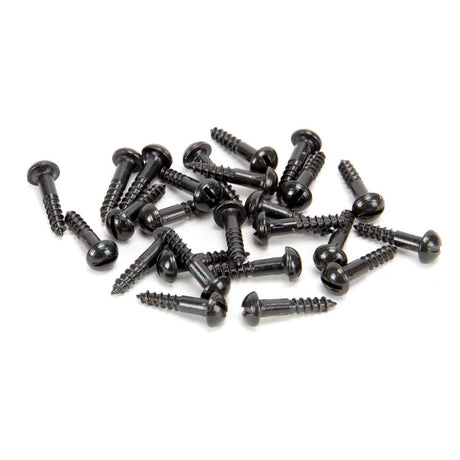 This is an image showing From The Anvil - Black 8 x 3/4" Round Head Screws (25) available from T.H Wiggans Architectural Ironmongery in Kendal, quick delivery and discounted prices