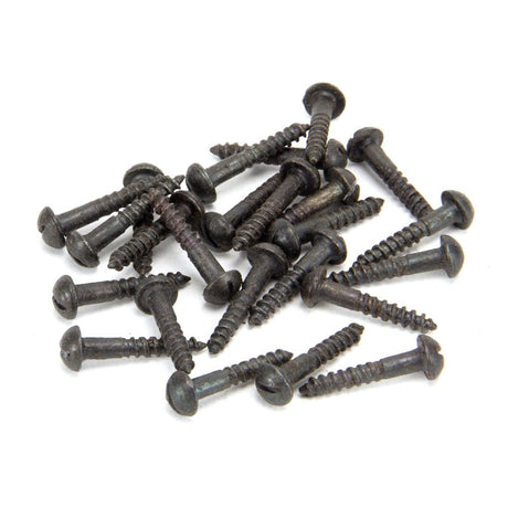 This is an image showing From The Anvil - Beeswax 8x1" Round Head Screws (25) available from T.H Wiggans Architectural Ironmongery in Kendal, quick delivery and discounted prices