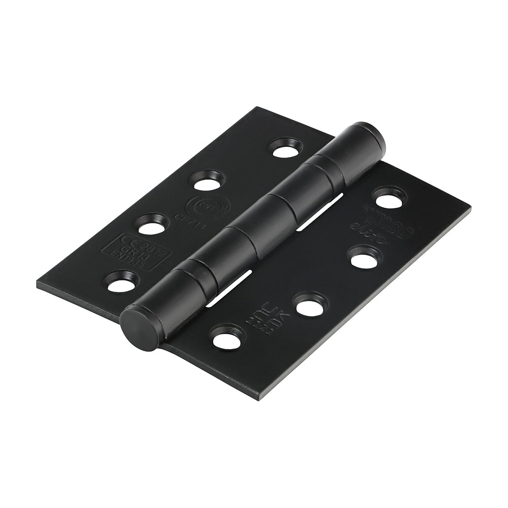 This is an image showing TIMCO Grade 13 Fire Door Hinges - Matt Black Stainless Steel - 101 x 76 x 3 - 2 Pieces Blister Pack available from T.H Wiggans Ironmongery in Kendal, quick delivery at discounted prices.