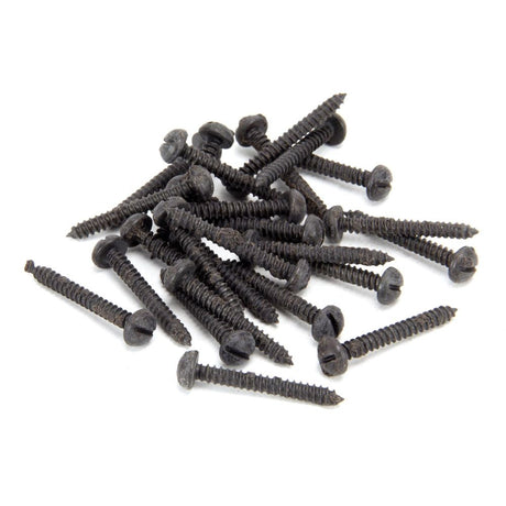 This is an image showing From The Anvil - Beeswax 8 x 1?" Round Head Screws (25) available from T.H Wiggans Architectural Ironmongery in Kendal, quick delivery and discounted prices