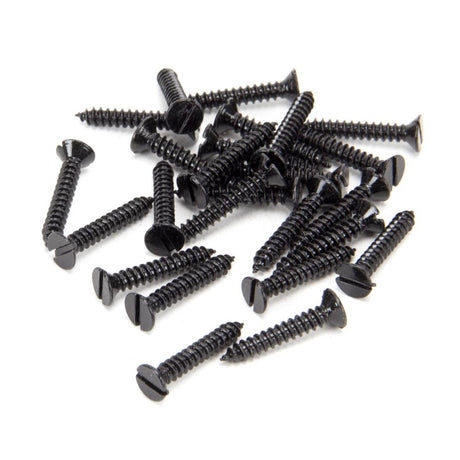 This is an image showing From The Anvil - Black 8 x 1" Countersunk Screws (25) available from T.H Wiggans Architectural Ironmongery in Kendal, quick delivery and discounted prices