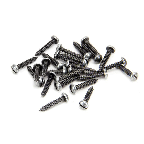 This is an image showing From The Anvil - Pewter 6 x 3/4" Round Head Screws (25) available from T.H Wiggans Architectural Ironmongery in Kendal, quick delivery and discounted prices