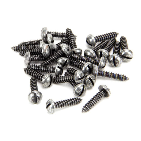 This is an image showing From The Anvil - Pewter 8 x 3/4" Round Head Screws (25) available from T.H Wiggans Architectural Ironmongery in Kendal, quick delivery and discounted prices