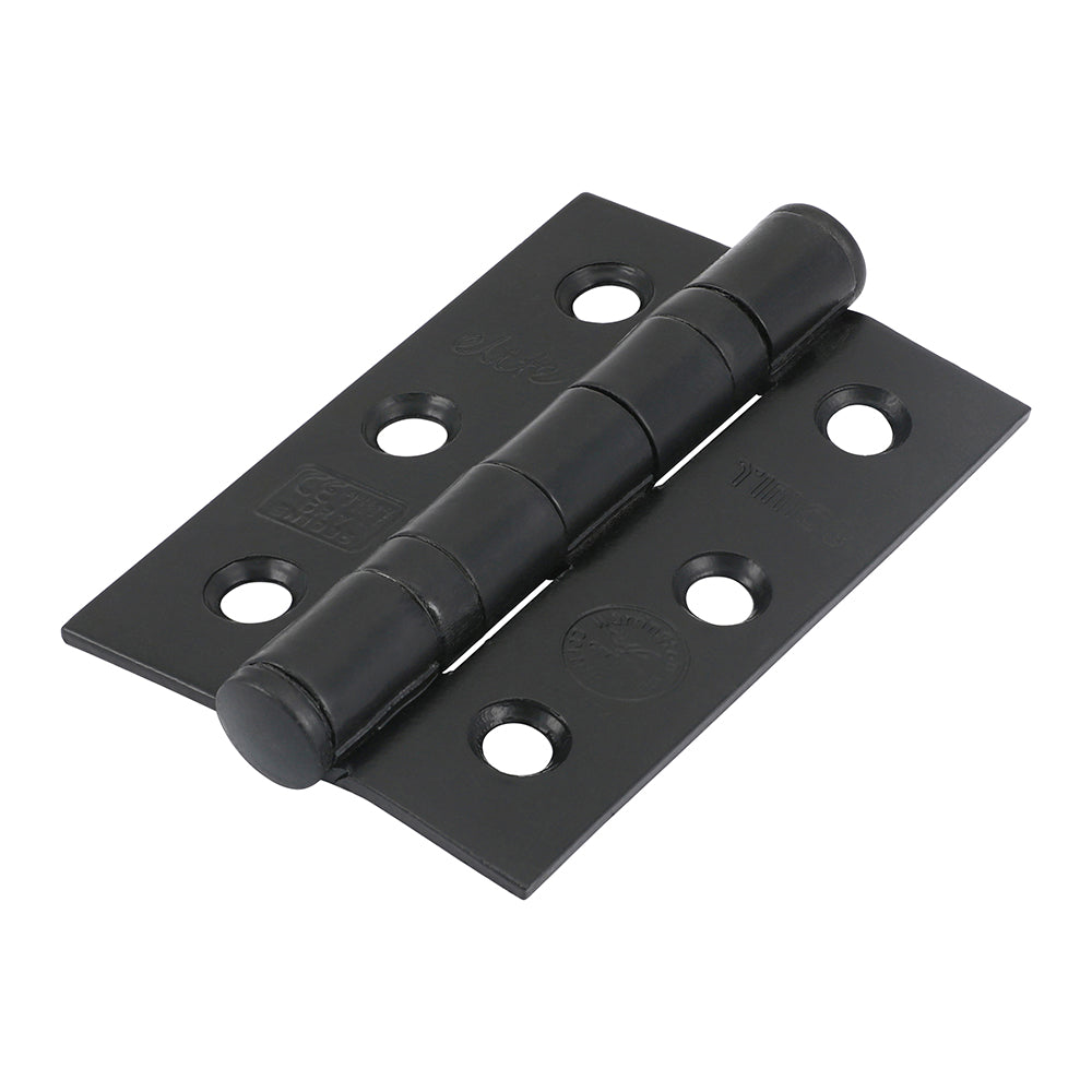 This is an image showing TIMCO Grade 7 Ball Bearing Fire Door Hinges - Epoxy Black - 76 x 50 x 2.0 - 2 Pieces TIMpac available from T.H Wiggans Ironmongery in Kendal, quick delivery at discounted prices.