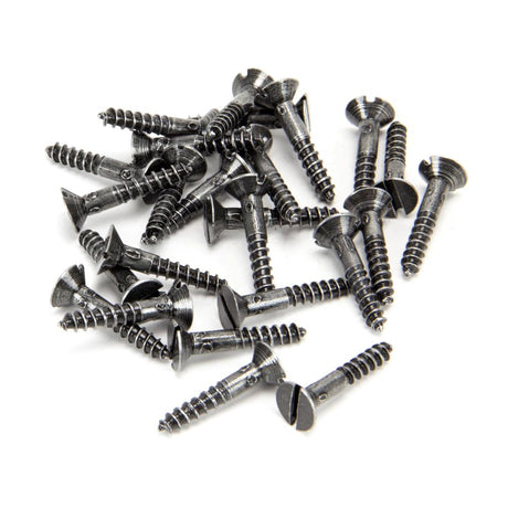 This is an image showing From The Anvil - Pewter 8 x 1" Countersunk Screws (25) available from T.H Wiggans Architectural Ironmongery in Kendal, quick delivery and discounted prices