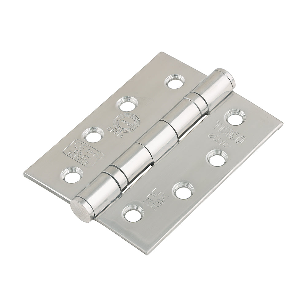 This is an image showing TIMCO Grade 13 Fire Door Hinges - Polished Stainless Steel - 101 x 76 x 3 - 2 Pieces Box available from T.H Wiggans Ironmongery in Kendal, quick delivery at discounted prices.