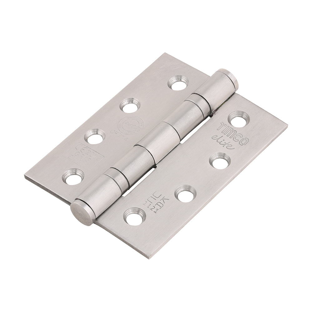 This is an image showing TIMCO Grade 13 Fire Door Hinges - Satin Stainless Steel - 101 x 76 x 3 - 3 Pieces Box available from T.H Wiggans Ironmongery in Kendal, quick delivery at discounted prices.