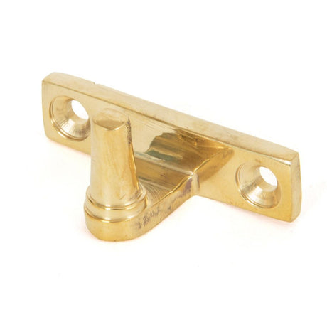 This is an image showing From The Anvil - Polished Brass Cranked Stay Pin available from T.H Wiggans Architectural Ironmongery in Kendal, quick delivery and discounted prices